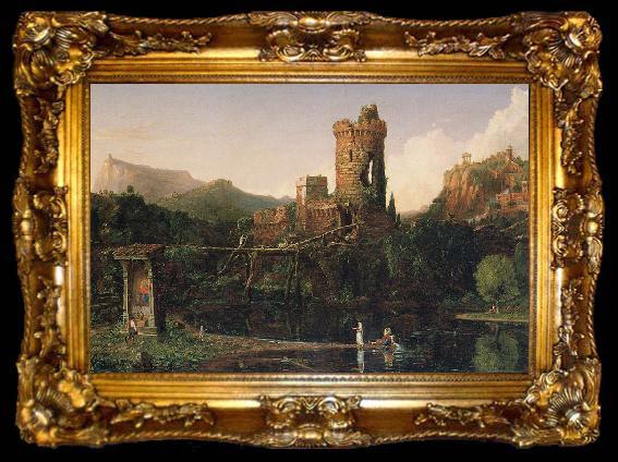 framed  Thomas Cole Landscape Composition:Italian Scenery (mk13), ta009-2